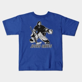 Jesus Saves Hockey Goalie Kids T-Shirt